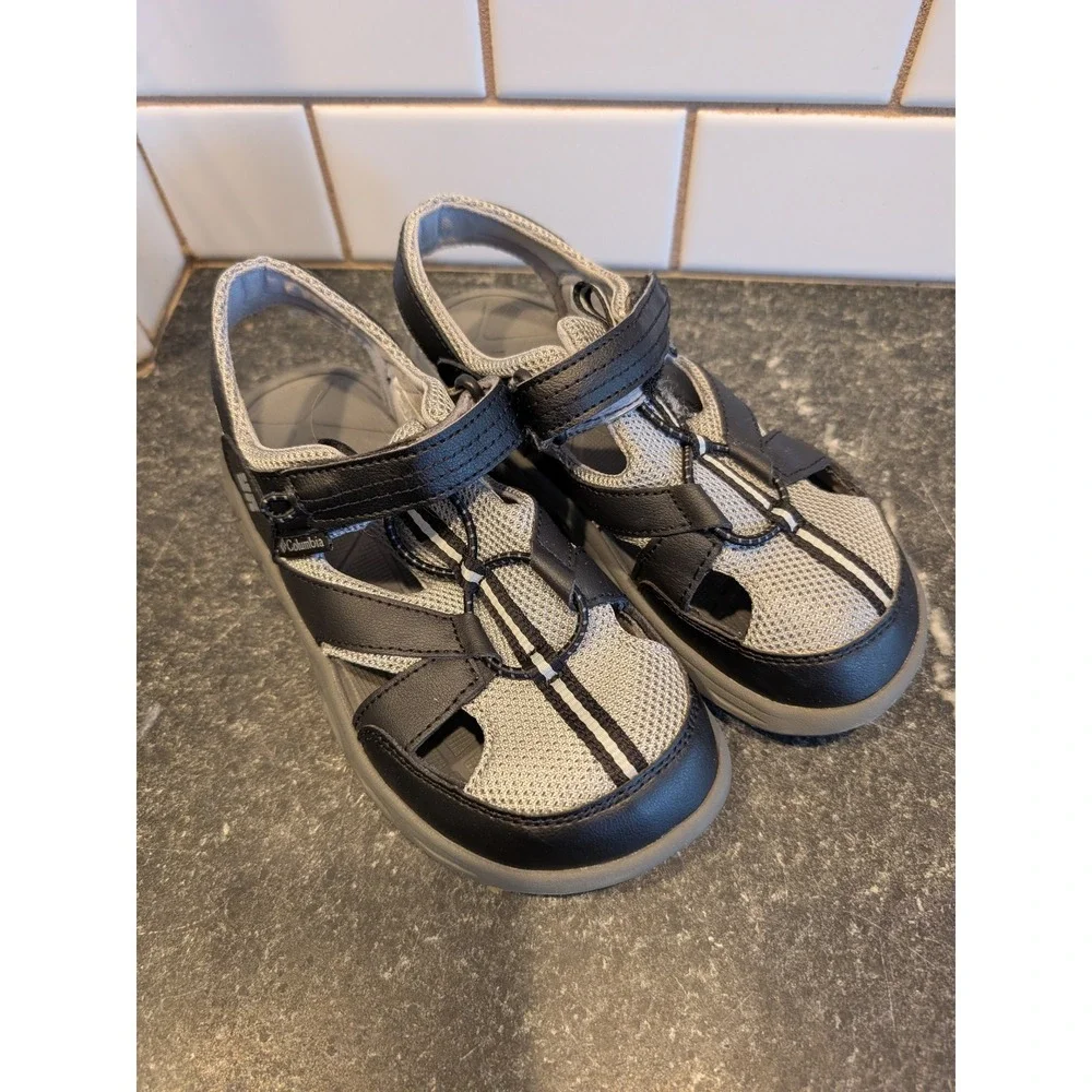 Columbia Kids Techsun Vent Water Sandals Black Grey BY2082-012 Size 3 Kids